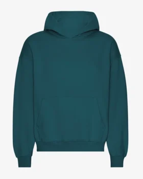 Sweat à capuche oversize bio - Vert océan