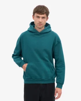 Sweat à capuche oversize bio – Vert océan