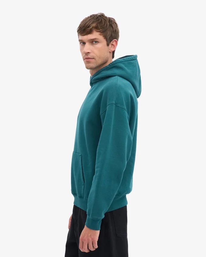 Sweat à capuche oversize bio - Vert océan