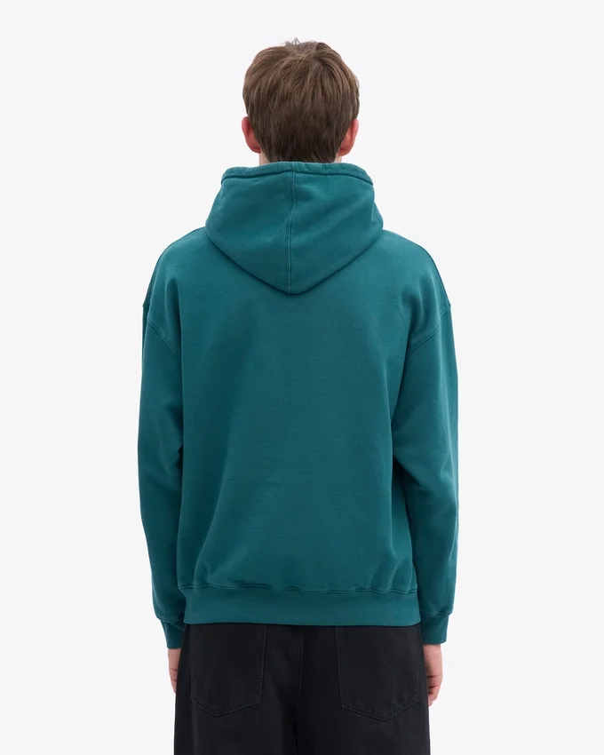 Sweat à capuche oversize bio - Vert océan