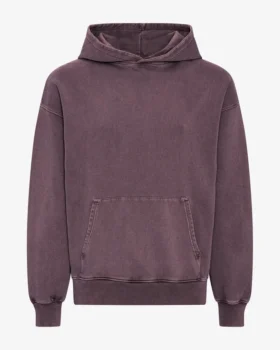 Sweat à capuche oversize bio - violet délavé