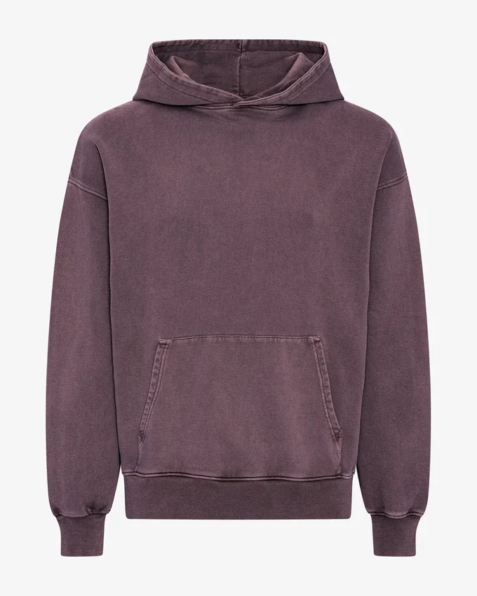 Sweat à capuche oversize bio - violet délavé