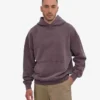 Sweat à capuche oversize bio - violet délavé