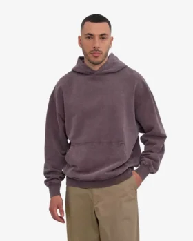 Sweat à capuche oversize bio – violet délavé