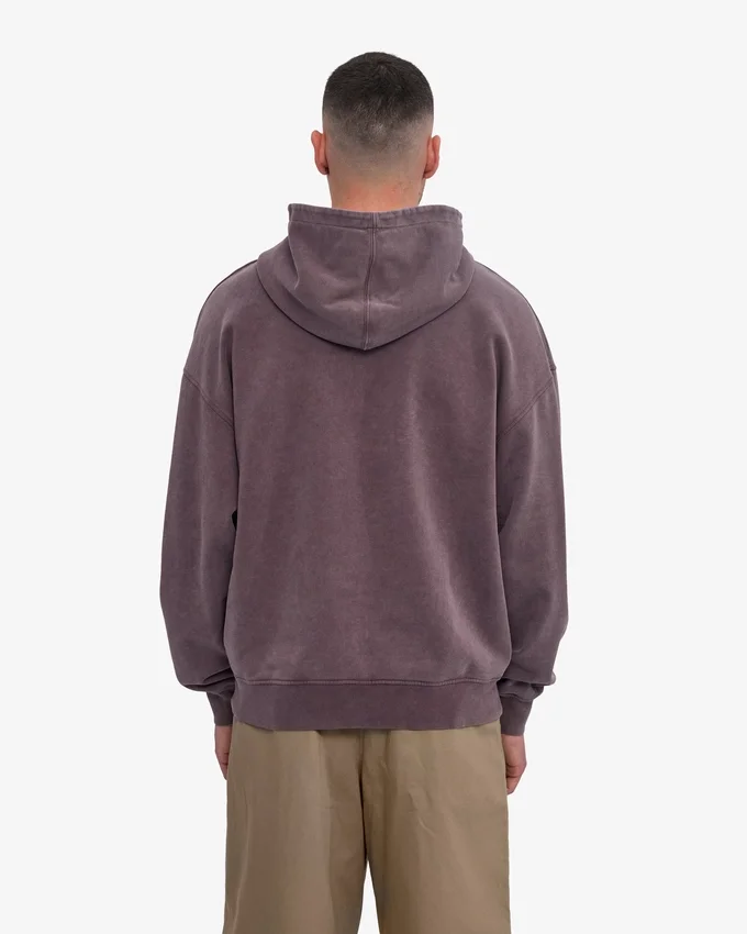 Sweat à capuche oversize bio - violet délavé