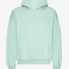 Sweat à capuche oversize en coton bio - Aqua clair