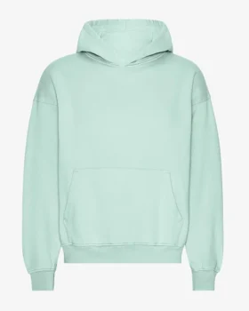 Sweat à capuche oversize en coton bio - Aqua clair
