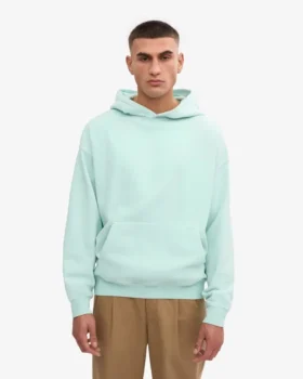 Sweat à capuche oversize en coton bio – Aqua clair