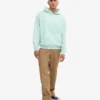 Sweat à capuche oversize en coton bio - Aqua clair