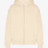 Sweat à capuche oversize en coton bio avec fermeture éclair - Blanc ivoire
