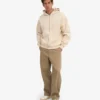 Sweat à capuche oversize en coton bio avec fermeture éclair - Blanc ivoire