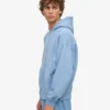 Sweat à capuche oversize en coton bio avec fermeture éclair - Bleu bord de mer