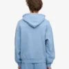 Sweat à capuche oversize en coton bio avec fermeture éclair - Bleu bord de mer