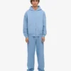 Sweat à capuche oversize en coton bio avec fermeture éclair - Bleu bord de mer