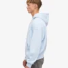 Sweat à capuche oversize en coton bio avec fermeture éclair - Bleu polaire