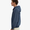 Sweat à capuche oversize en coton bio avec fermeture éclair - Bleu pétrole