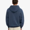 Sweat à capuche oversize en coton bio avec fermeture éclair - Bleu pétrole