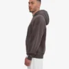 Sweat à capuche oversize en coton bio avec fermeture éclair - Faded Mud