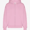 Sweat à capuche oversize en coton bio avec fermeture éclair - Fleur de cerisier