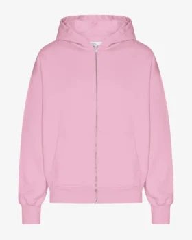 Sweat à capuche oversize en coton bio avec fermeture éclair - Fleur de cerisier