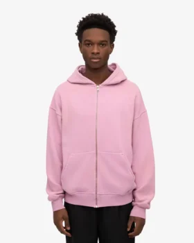 Sweat à capuche oversize en coton bio avec fermeture éclair – Fleur de cerisier