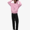Sweat à capuche oversize en coton bio avec fermeture éclair - Fleur de cerisier