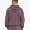 Sweat à capuche oversize en coton bio avec fermeture éclair - Grape délavé