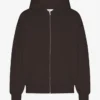 Sweat à capuche oversize en coton bio avec fermeture éclair - Marron café