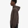 Sweat à capuche oversize en coton bio avec fermeture éclair - Marron café