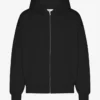 Sweat à capuche oversize en coton bio avec fermeture éclair - Noir intense