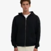 Sweat à capuche oversize en coton bio avec fermeture éclair - Noir intense