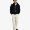 Sweat à capuche oversize en coton bio avec fermeture éclair - Noir intense