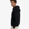 Sweat à capuche oversize en coton bio avec fermeture éclair - Noir intense