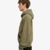 Sweat à capuche oversize en coton bio avec fermeture éclair - Olive poussiéreux