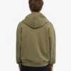 Sweat à capuche oversize en coton bio avec fermeture éclair - Olive poussiéreux