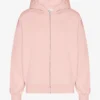 Sweat à capuche oversize en coton bio avec fermeture éclair - Rose délavé