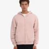 Sweat à capuche oversize en coton bio avec fermeture éclair - Rose délavé