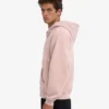 Sweat à capuche oversize en coton bio avec fermeture éclair - Rose délavé