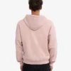 Sweat à capuche oversize en coton bio avec fermeture éclair - Rose délavé