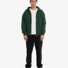 Sweat à capuche oversize en coton bio avec fermeture éclair - Vert émeraude