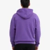 Sweat à capuche oversize en coton bio avec fermeture éclair - Violet ultra