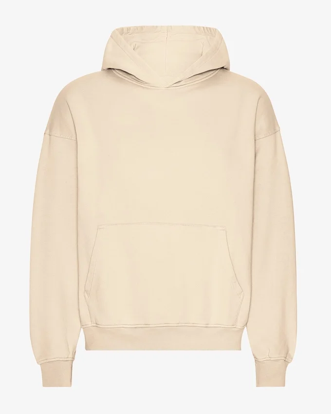 Sweat à capuche oversize en coton bio - Blanc ivoire