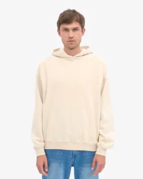 Sweat à capuche oversize en coton bio – Blanc ivoire
