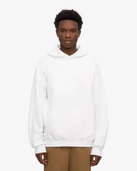 Sweat à capuche oversize en coton bio – Blanc optique