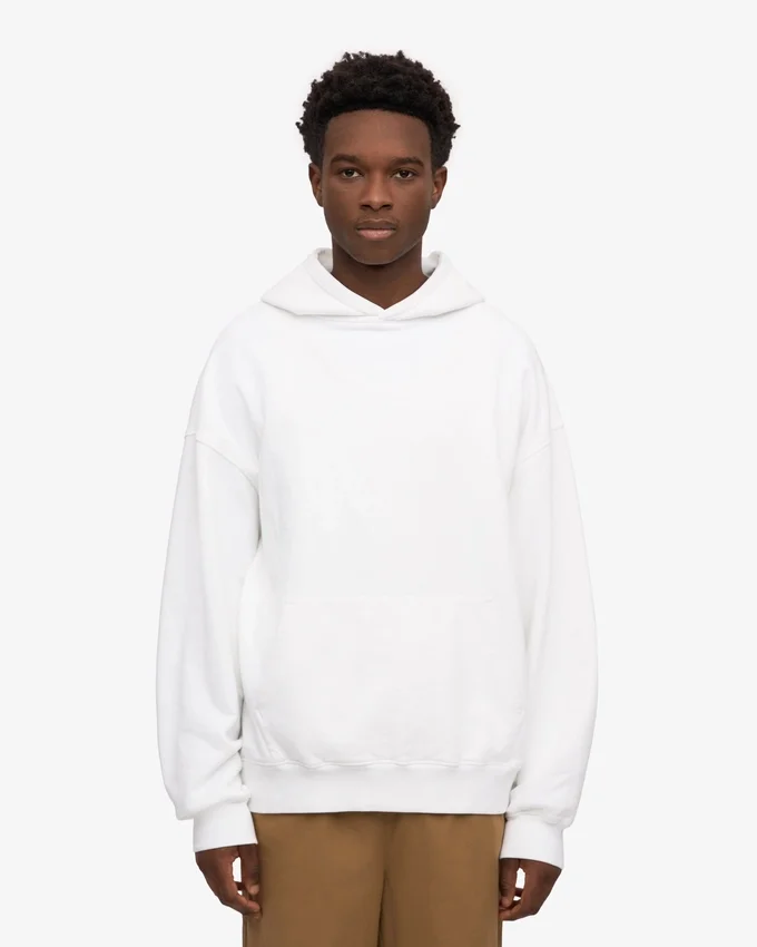 Sweat à capuche oversize en coton bio - Blanc optique