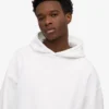 Sweat à capuche oversize en coton bio - Blanc optique
