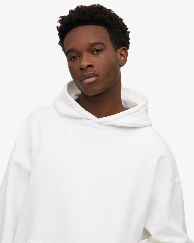 Sweat à capuche oversize en coton bio - Blanc optique