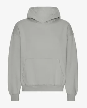 Sweat à capuche oversize en coton bio - Bleu acier