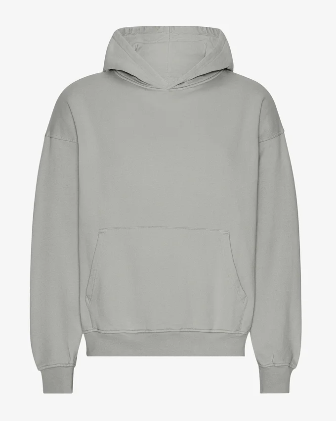 Sweat à capuche oversize en coton bio - Bleu acier