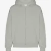 Sweat à capuche oversize en coton bio - Bleu acier